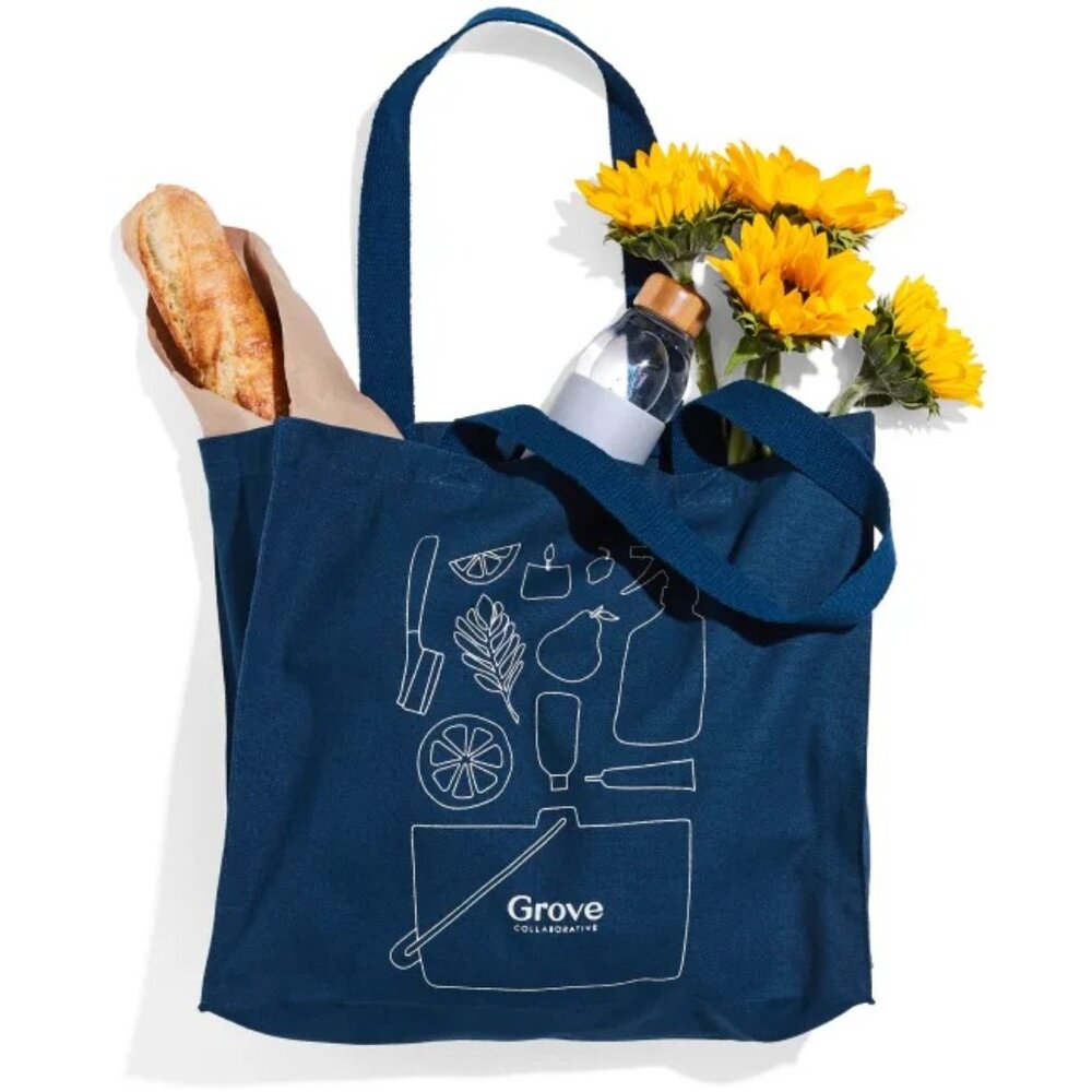 NWT Grove Collaborative Cotton Market Tote Bag (Green)